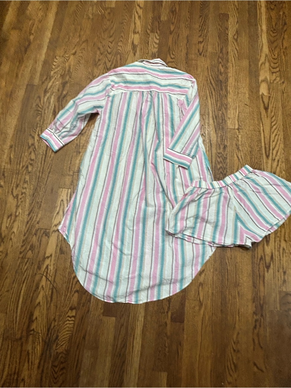 Anthropologie LyreBird Striped Pajama Set Small Sleep Shirt & Shorts Cottagecore - Picture 10 of 11